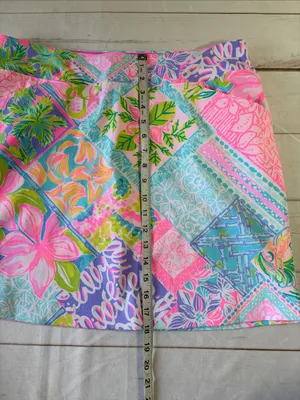 Lilly Pulitzer Luxletic Pink Multi Floral Patchwork Tropical Skort thumbnail 3