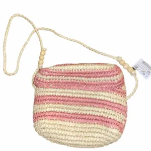 NWT ZARA Jute Striped Beaded Crossbody Bag thumbnail 5