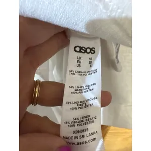 ASOS White Linen Blend High Waist Midi Skirt Size 6 New with Tags thumbnail 6