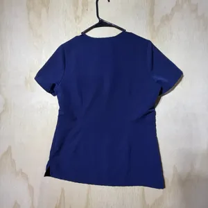 FIGS Catarina Women's Medium Navy Blue Scrub Top V Neck One Pocket Medical Nurse thumbnail 5