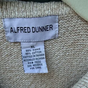 Alfred Dunner Vintage Winter Embroidered Cardigan Sweater Tan XL Ramie Cotton thumbnail 3