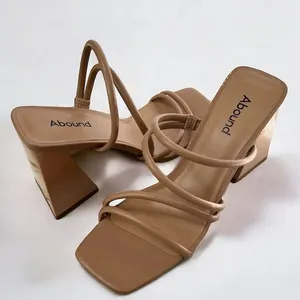 Abound Austyn Tubular Strappy Block Heeled Sandal Tan Mocha Size 9 NEW thumbnail 1
