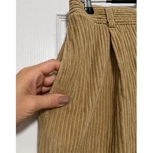 Urban Outfitters Tan Corduroy Wide Leg Pants High Rise Pleated Trousers S Cotton thumbnail 3
