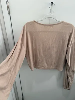 12th Tribe Tan Flowy Top Size S/M thumbnail 3