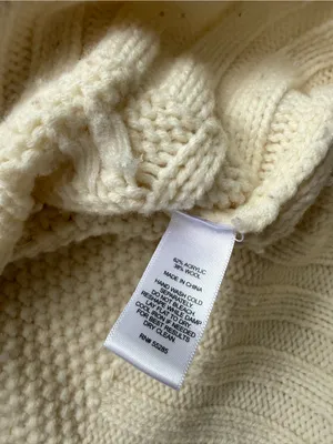 Express Cowl Neck Cable Knit Sweater Size Small - Cream thumbnail 7