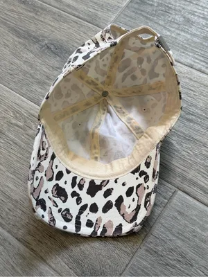 Aerie Leopard Print Camo Baseball Cap Hat Distressed Brim One Size thumbnail 3