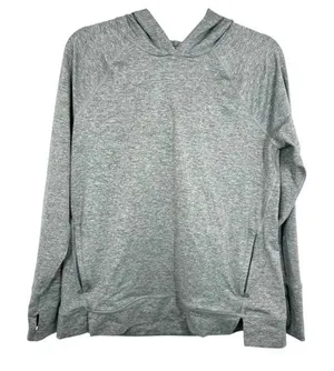 Aerie Offline‎ Grey Heathered Hoodie Thumbholes Zipper Pockets Athleisure Size M thumbnail 1