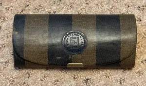 FENDI Occhiali hard eyeglass case Zucca striped pattern VINTAGE 1980's thumbnail 1