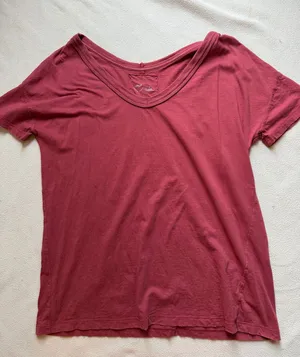 Aerie red v neck tee thumbnail 1