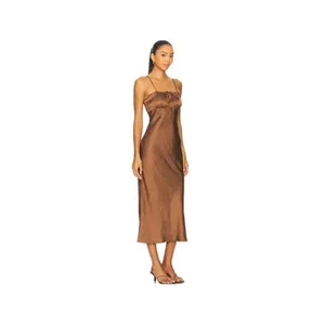 Ciao Lucia Leo Satin Midi Dress in Siena Polka Dot thumbnail 3