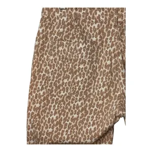 Anthropologie The Wanderer Pants Womens 31 Tan Leopard Print‎ Cotton Linen thumbnail 9