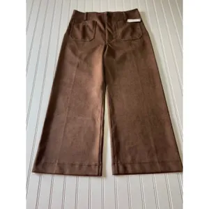 Maeve Anthropologie The Colette Fall Brown Faux Suede Wide Leg Pants 32 NEW thumbnail 2