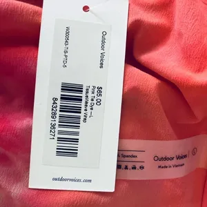 Outdoor Voices Tissue Wrap top in bright pink tie dye. New with tags. Size Large thumbnail 8