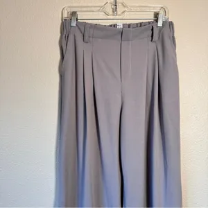 Halara Grey High Rise Wide Leg Pants Womens L Casual Comfort Classic Trousers thumbnail 3