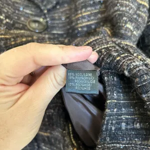 Lafayette 148‎ New York Tweed Boucle Blazer Skirt Jacket Size 6 Brown Work wear thumbnail 7