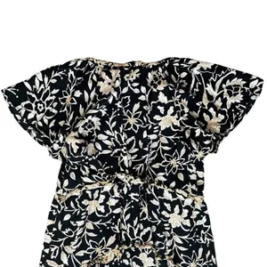 By Anthropologie Women’s Robin Mini Tiered Ruffle Dress in Black Motif Print XXS thumbnail 7
