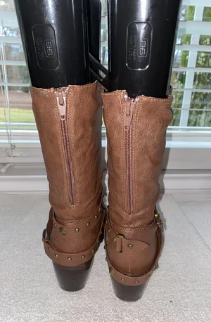 Cato boots mid calf height 2.5” block style heel zip up back size 7 thumbnail 2
