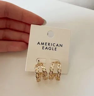 American Eagle Gold Hoops NWT thumbnail 1