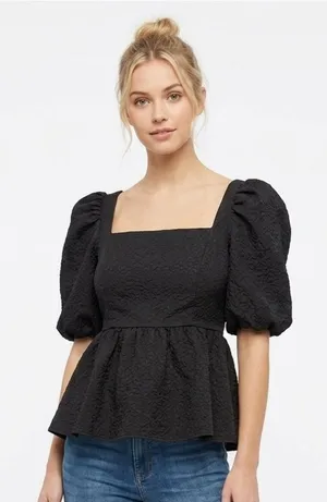 Elegant Black Women's bohoTop size large thumbnail 1