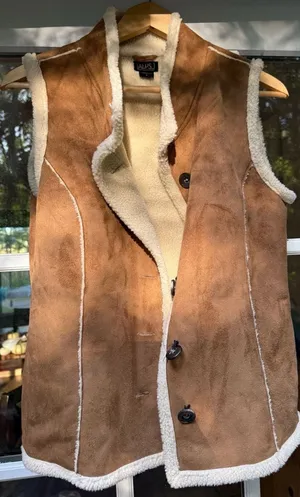 Alps Brown Faux Suede Vest Women's Size Small thumbnail 2