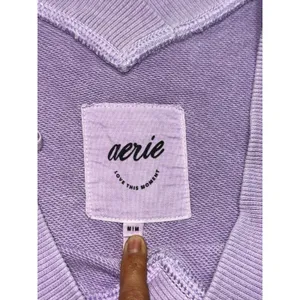 Aerie Women's Purple Oversized V-Neck Sweatshirt Size Medium thumbnail 3