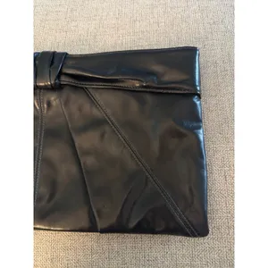 NWT Bonita Bag Women's Black Vinyl‎ Clutch Bag 15"x 9" thumbnail 4