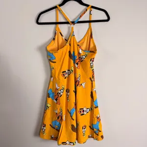 Outdoor Voices Disney Mickey & Co Goofy Exercise Dress Yellow Small Mini Pocket thumbnail 3