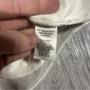 White House Black Market White Camisole with Silver Accents thumbnail 6