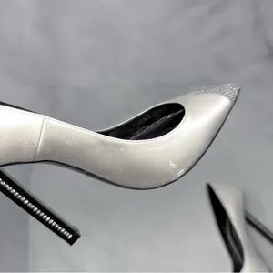 Saint Laurent Tower 110 Strass Embellished Silk Satin Pointed Toe Pump Heel 36.5 thumbnail 7