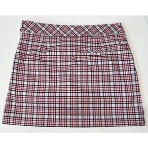 IZOD Golf Skort Womens Size 10 Tartan‎ Plaid Golf Skort Black Red Green White thumbnail 13