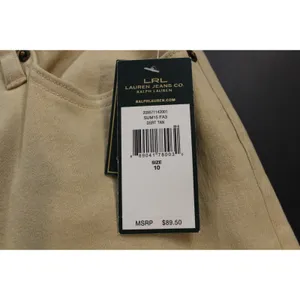 Ralph Lauren Jeans Co Womens 10 Classic Straight Slim Fit Jeans Desert Tan Khaki thumbnail 4