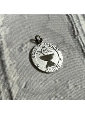 First Communion Body Of Christ Silver Charm Pendant thumbnail 2
