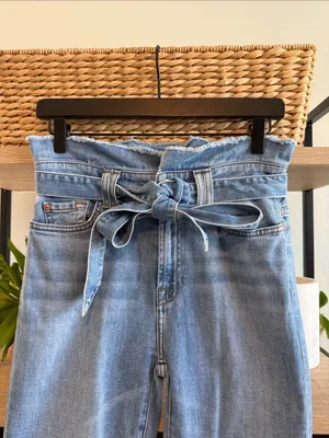 7 For All Mankind High-Rise Ankle Skinny Self Tie Raw Waistband Jeans, 27 thumbnail 2