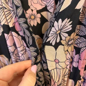 Natural Life Bella Maxi Dress M Boho Floral Smocked Waist Tiered Pockets Pink thumbnail 7