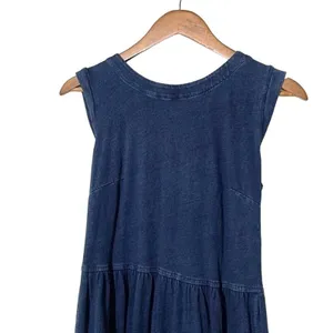 LOFT Denim Look Sleeveless Dress Blue Zip Back Lightweight Size 0 thumbnail 3