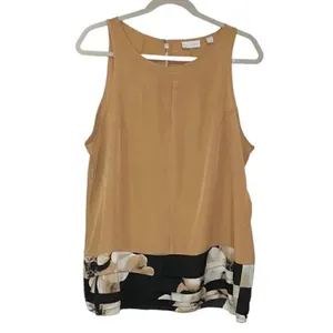 New York and Company Beige Sleeveless Top(Size XL) thumbnail 2