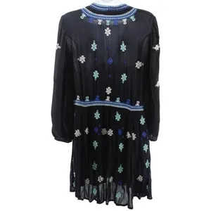 Free People Stargazer Floral Embroidered Gauze Boho Garden Mini Dress Dainty S thumbnail 6