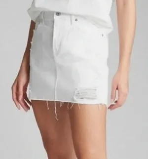 Gap Denim White Distressed Denim Mini‎ Skirt 27 thumbnail 1
