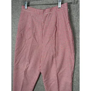 Vintage Express Compagnie‎ 90s Womens 5/6 Pants High Waisted Red White Tapered thumbnail 5