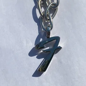 💎🩶 Vintage 1990s 90s NWT Fender Stainless Steel Silver Tone Metal Big 7 / F Pendant Chain and Necklace $19.99 🩶💎 thumbnail 8