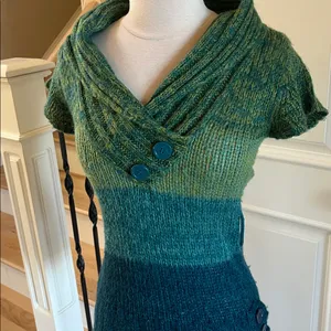 Colorblock Multicolor Green Mod Sweater thumbnail 5