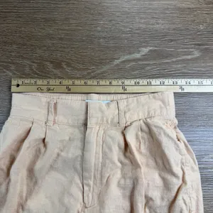 Abercrombie & Fitch Womens S Short Linen Blend Wide Leg Pants Peach High Rise thumbnail 9