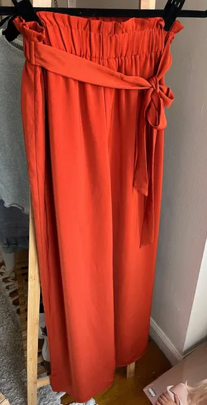 orange belted wide leg pants thumbnail 1