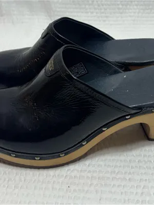 Uggs vintage Black Leather Studded Clog Heels - Women thumbnail 7