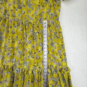 ALEXIS Auja Floral‎ Print Crepe Midi Dress Ruffle Sleeve Tiered Yellow XS thumbnail 6