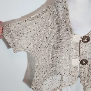 Keren Hart Natural Loose Knit Cardigan with Oversized Button Detail Size XXL thumbnail 6