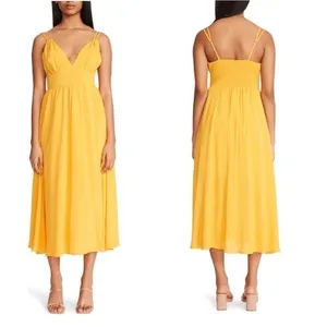 BB DAKOTA BY STEVE MADDEN Challi Midi Dress, Summer, Yellow, Medium (6-8),‎ NWT thumbnail 2