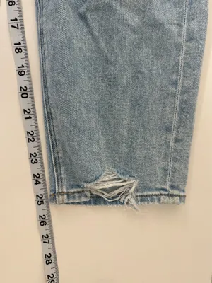 American Eagle Curvy Mom Jeans Light Wash Ripped High Rise 10 Short thumbnail 9