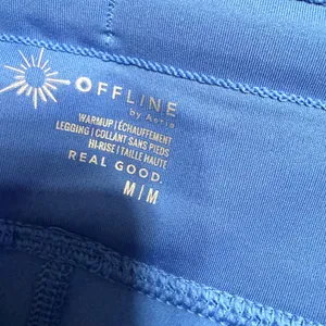 OFFLINE by Aerie Blue Daisy Floral Warmup Leggings High Rise Pockets Womens M thumbnail 5