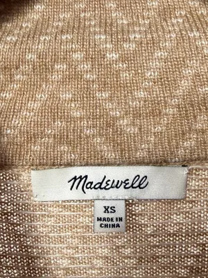 Madewell Merino‎ Wool Alpaca Blend Turtleneck Pullover in Light Brown White XS thumbnail 4